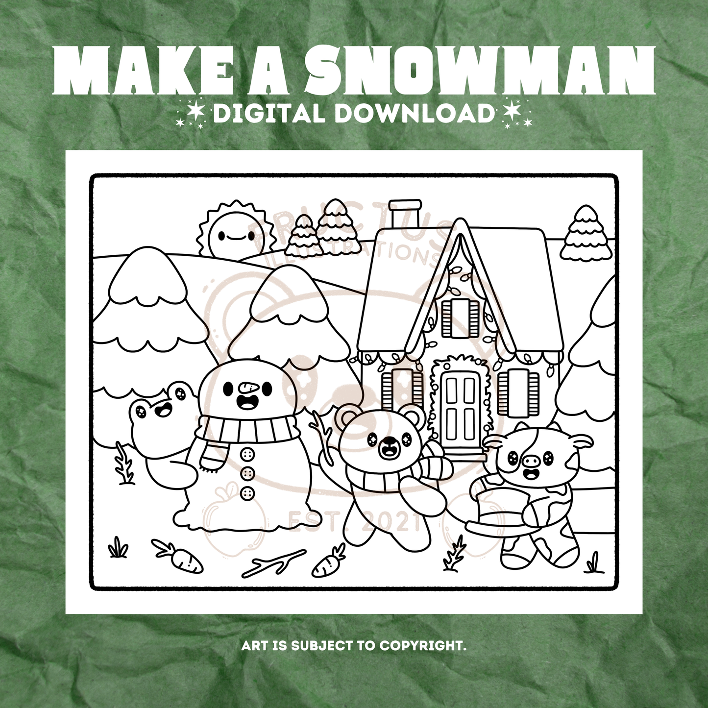 DIGITAL DOWNLOAD · Fructus Winter Holiday Coloring Pages