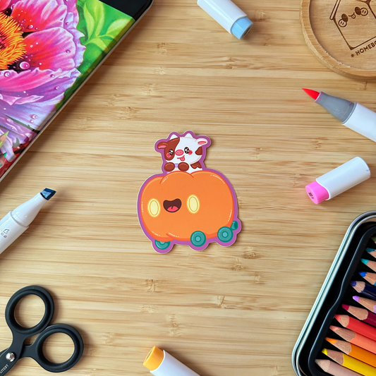 Pumpkin Racer Sticker