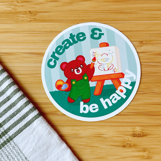 Create & Be Happy Sticker