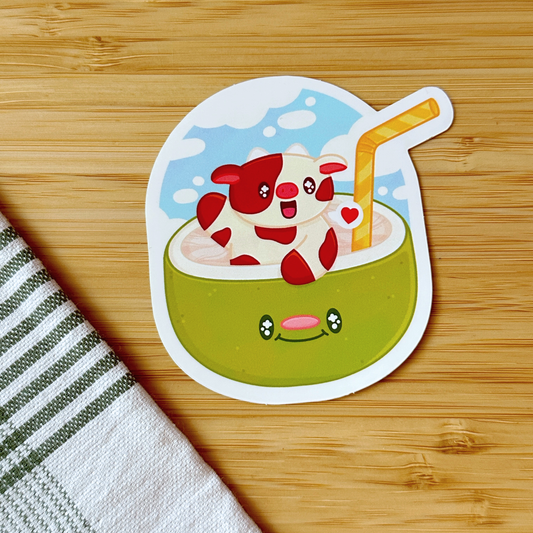 Cow-Conut Sticker