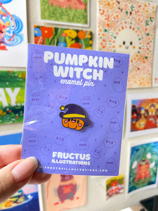 Pumpkin Witch - Enamel Pin