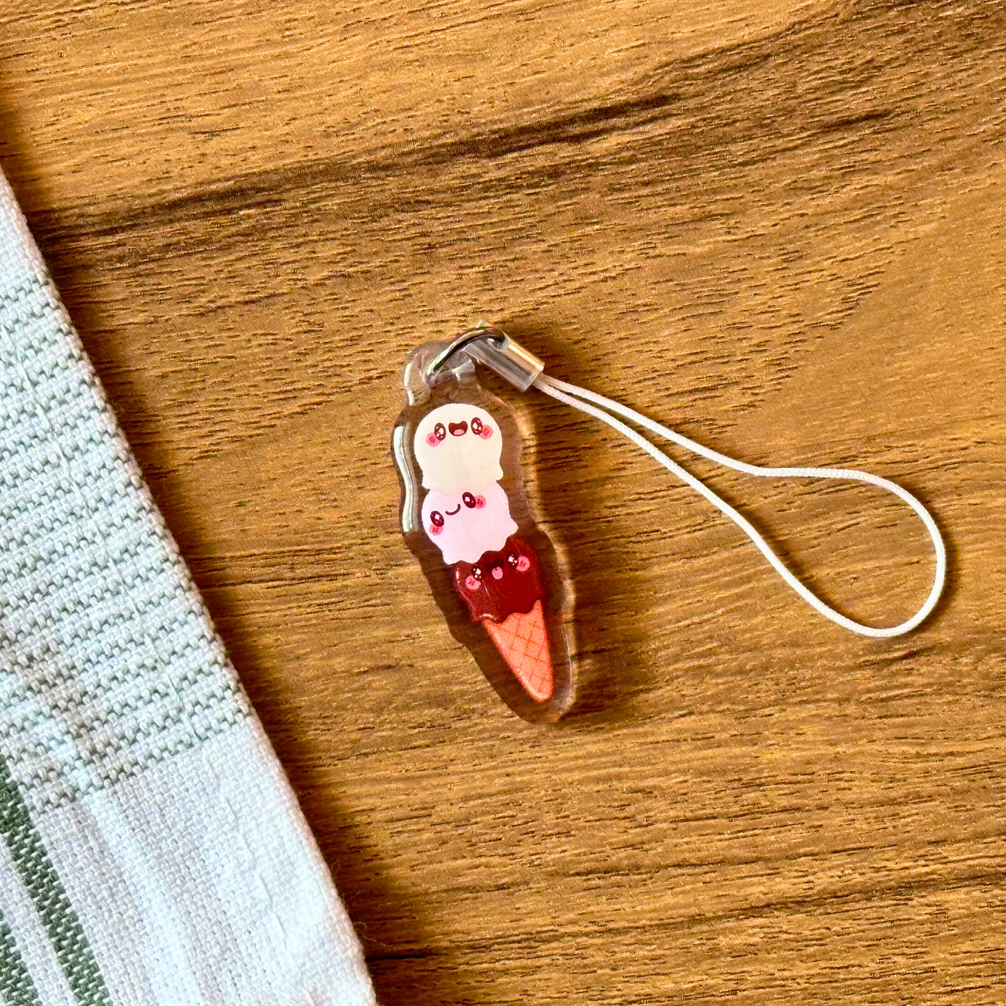 Mini Ice Cream Cone - Acrylic Phone Charm