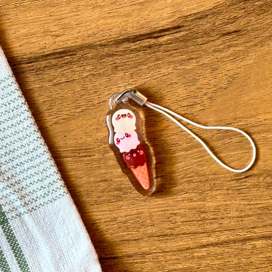 Mini Ice Cream Cone - Acrylic Phone Charm