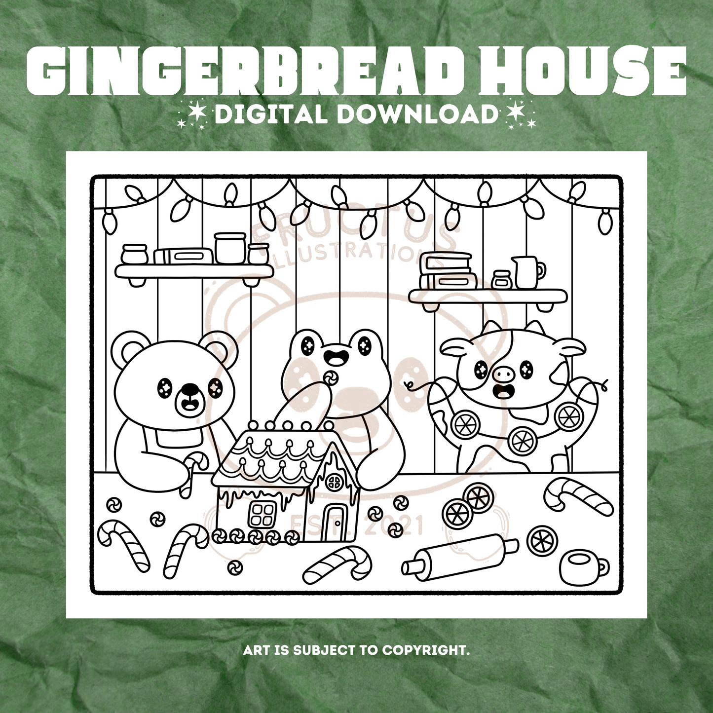 DIGITAL DOWNLOAD · Fructus Winter Holiday Coloring Pages