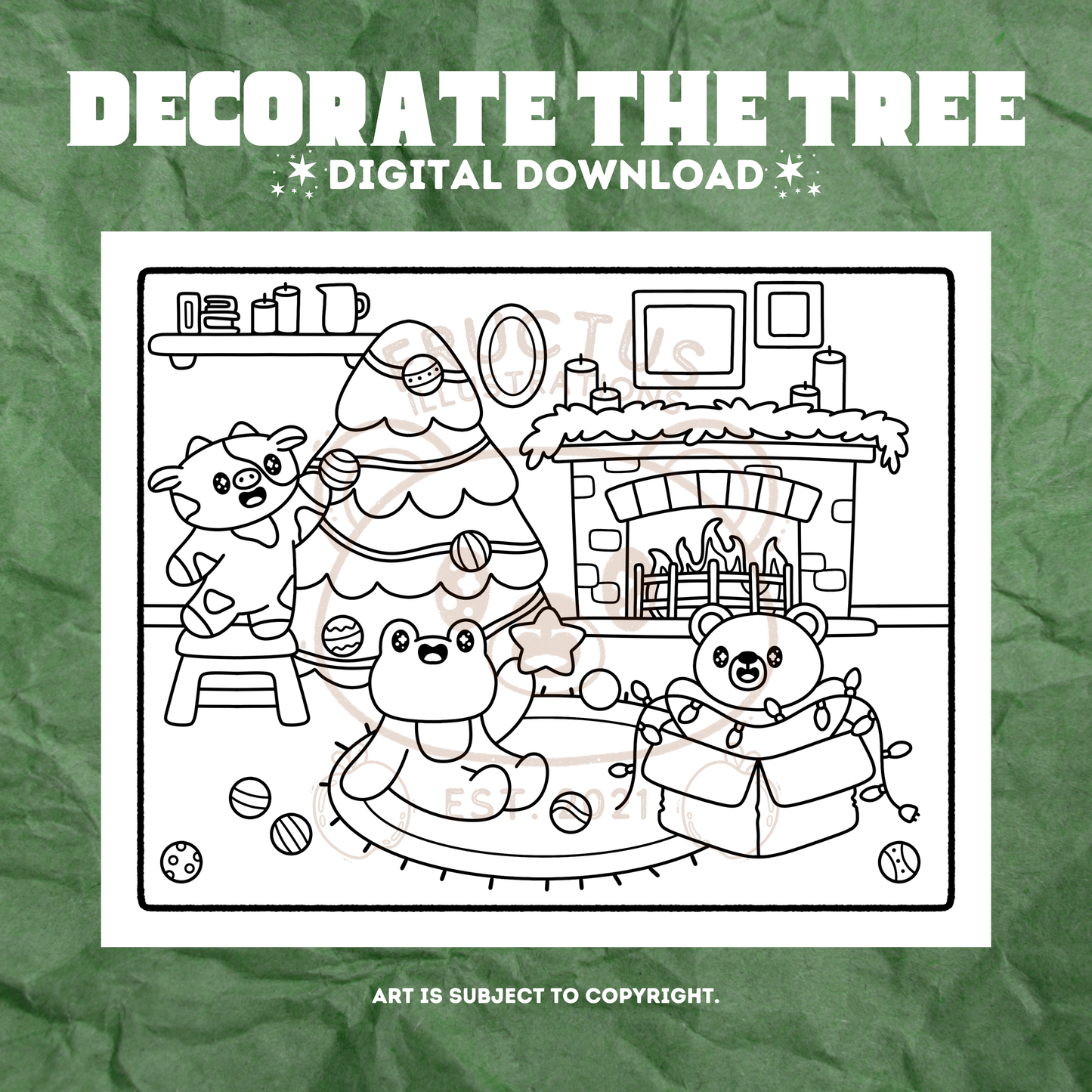 DIGITAL DOWNLOAD · Fructus Winter Holiday Coloring Pages
