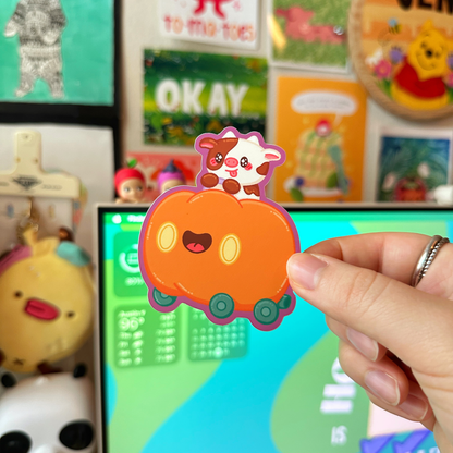 Pumpkin Racer Sticker