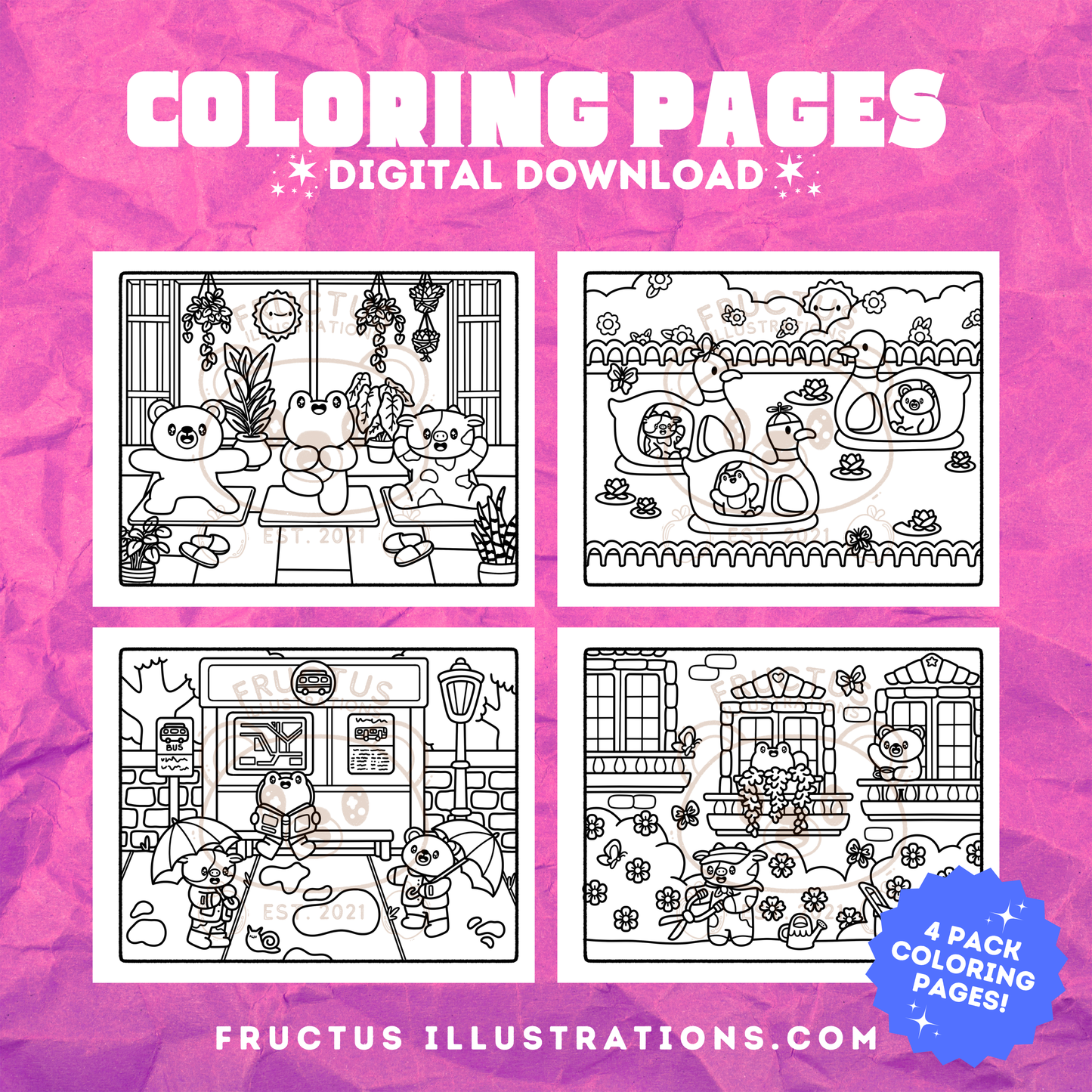 DIGITAL DOWNLOAD · Fructus Spring Coloring Pages
