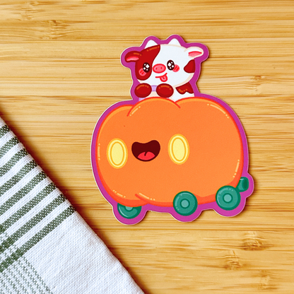 Pumpkin Racer Sticker