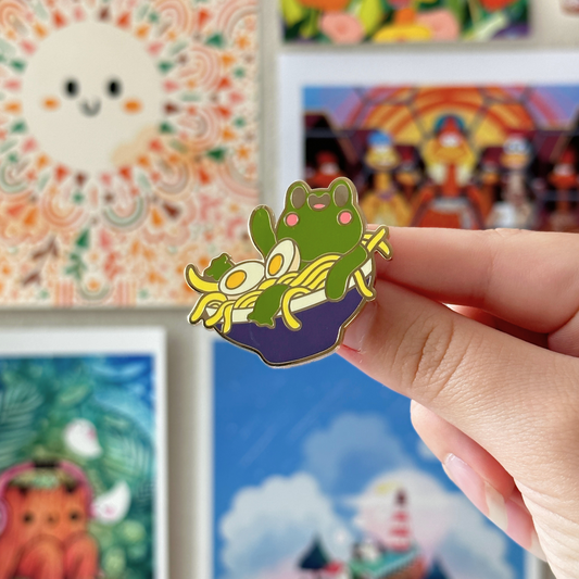 Frog Ramen Lover Enamel Pin