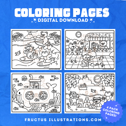 DIGITAL DOWNLOAD · Fructus Summer Coloring Pages