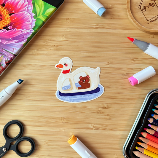 Swan Boat Sticker