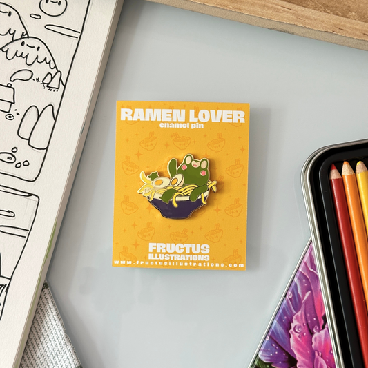 Frog Ramen Lover Enamel Pin