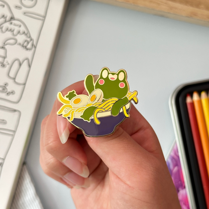 Frog Ramen Lover Enamel Pin