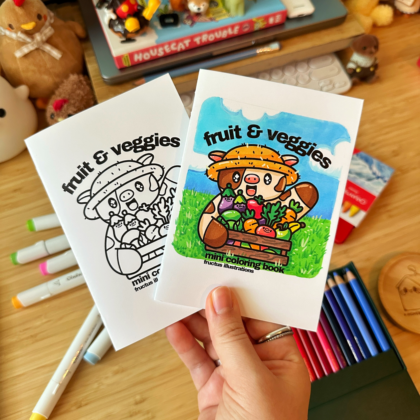 Fruit & Veggies- Mini Coloring Book
