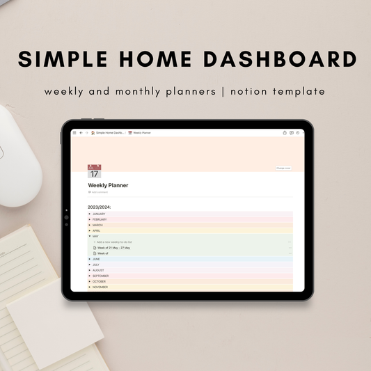 Simple Home Dashboard Notion Template