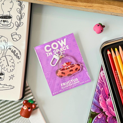 Cow In Space - Acrylic Keychain