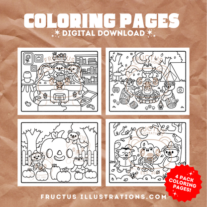 DIGITAL DOWNLOAD · Fructus Fall Coloring Pages