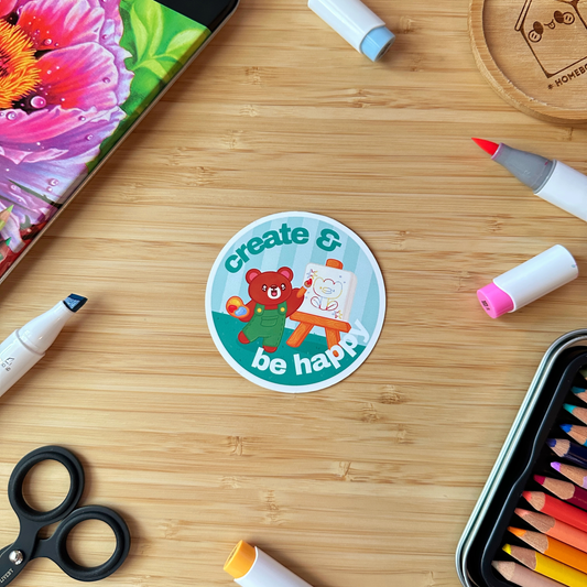 Create & Be Happy Sticker