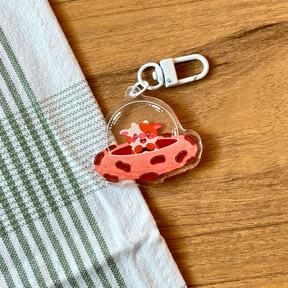 Cow In Space - Acrylic Keychain
