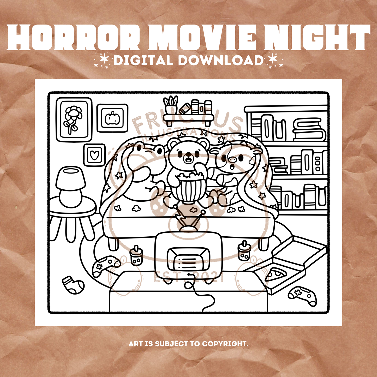 DIGITAL DOWNLOAD · Fructus Fall Coloring Pages