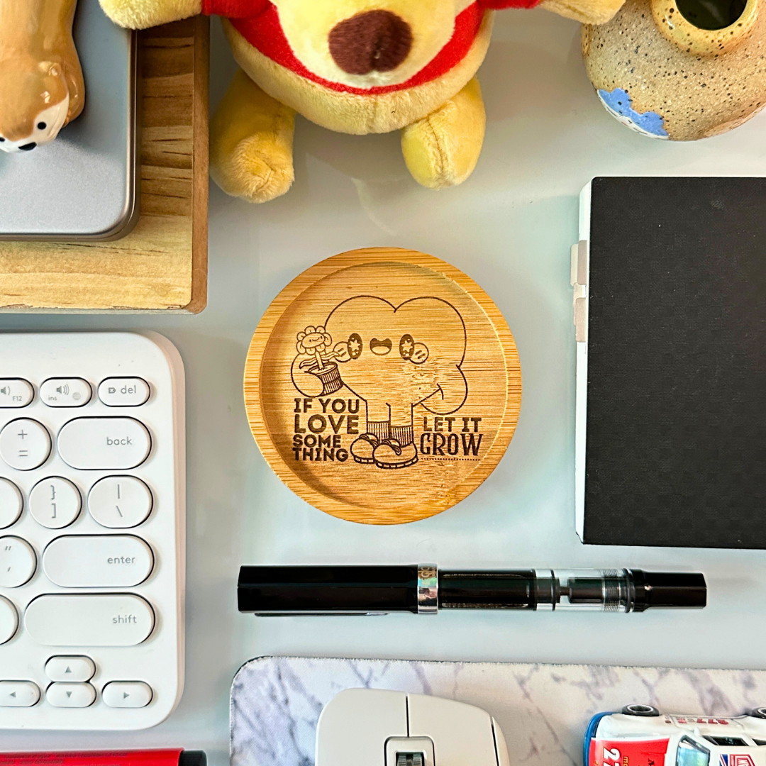 Let It Grow - Wooden Coaster