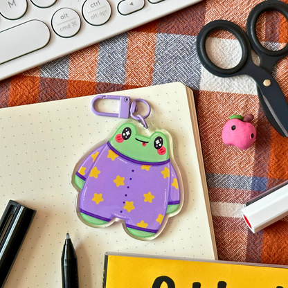 Froggie In Lil Jammies - Acrylic Keychain
