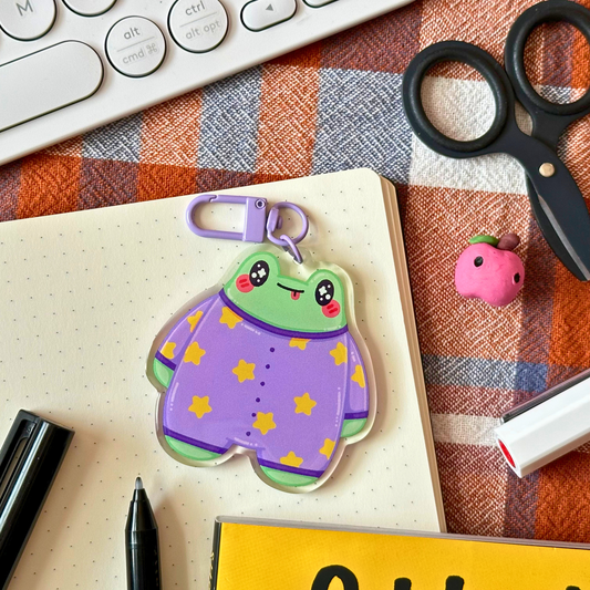 Froggie In Lil Jammies - Acrylic Keychain