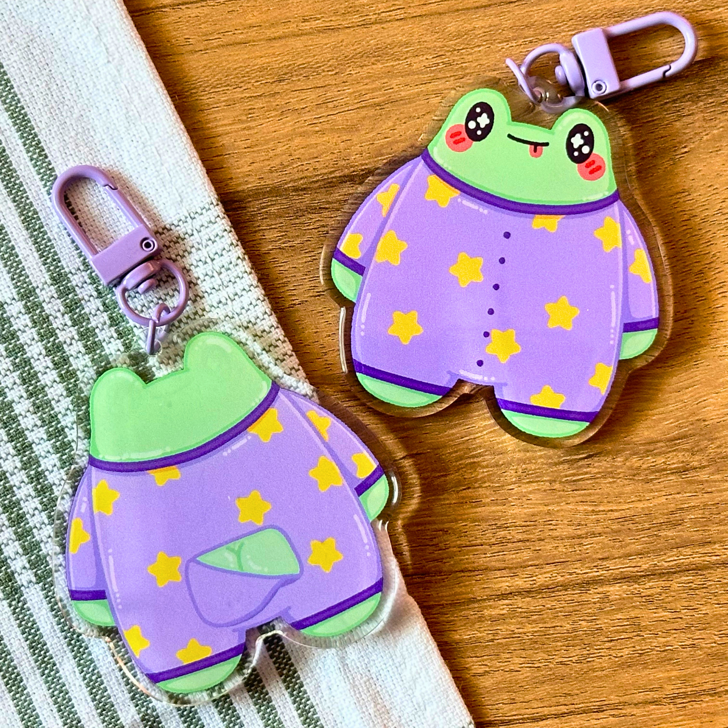 Froggie In Lil Jammies - Acrylic Keychain