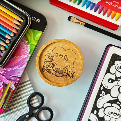 Let It Grow - Wooden Coaster