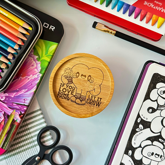 Let It Grow - Wooden Coaster