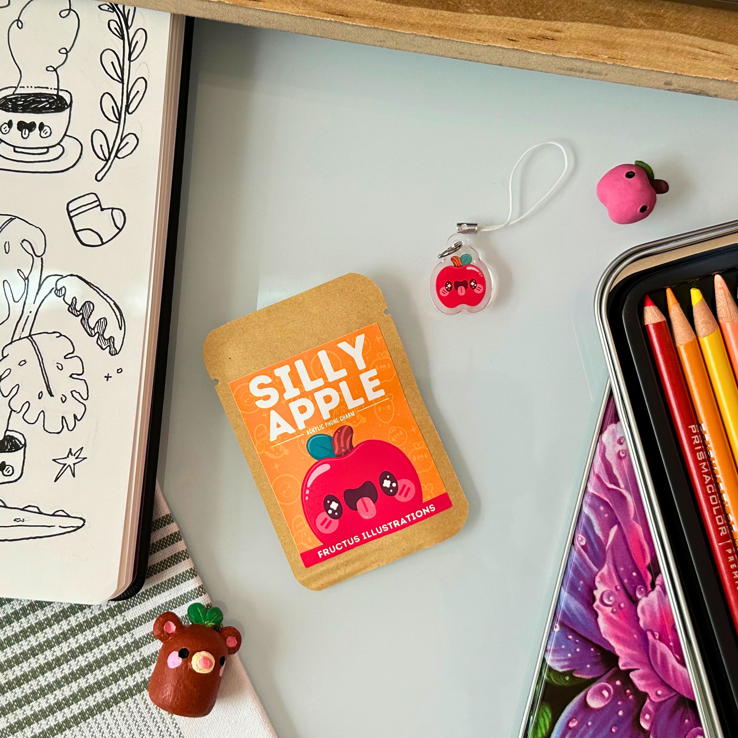 Silly Apple - Acrylic Phone Charm