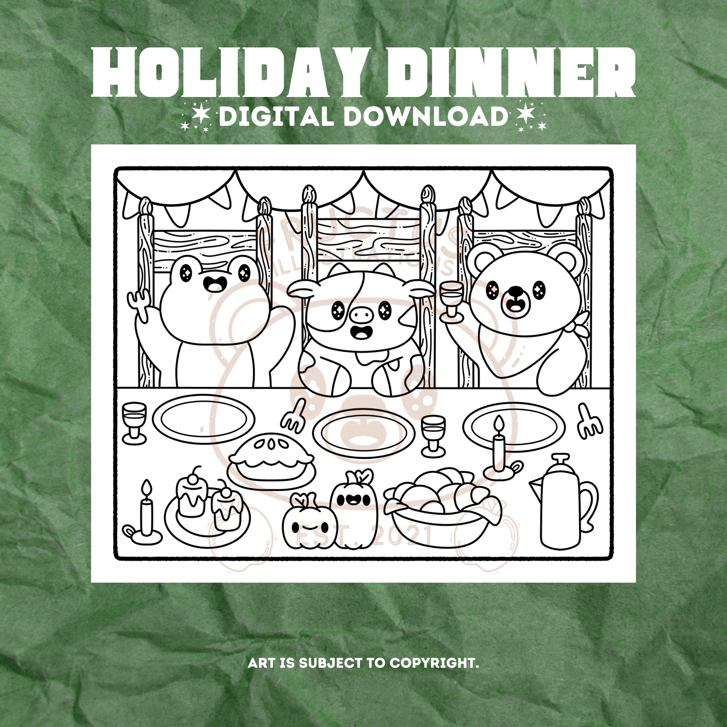 DIGITAL DOWNLOAD · Fructus Winter Holiday Coloring Pages