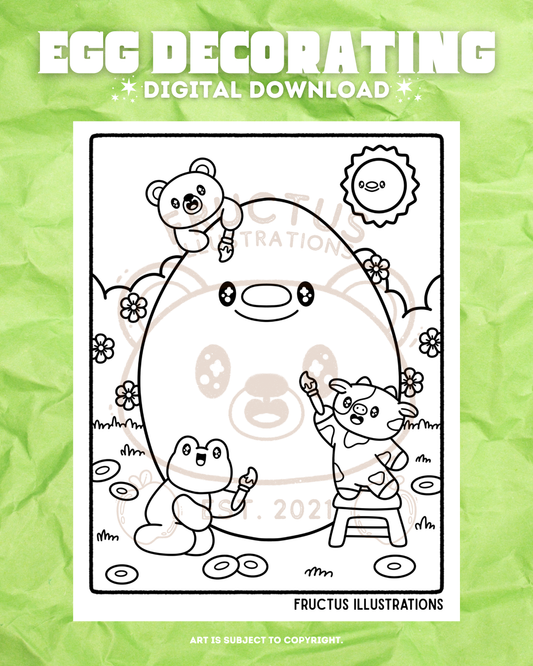 DIGITAL DOWNLOAD · Egg Decorating Coloring Page