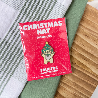 Christmas Hat - Enamel Pin